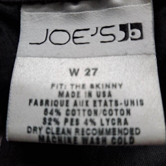 Joe's The Skinny  Black Coated Jeans in Fiona Wash   Size 27 - Picture 4 of 5